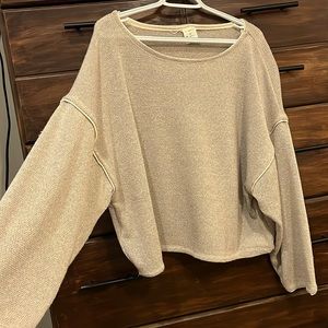 Grey knit top with white detailing